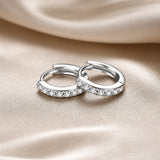 Minimalist White Gold Crystal Earrings