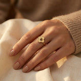 Open Floral Ring in Gold
