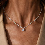 Eternity Necklace with Zirconiums in White Gold