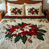 3-Piece Quilted Bed Set - Charm of Christmas Stars