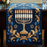Padded Table Runner - Illuminated Menorah