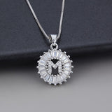 White gold necklace with initial "Z" and zirconia
