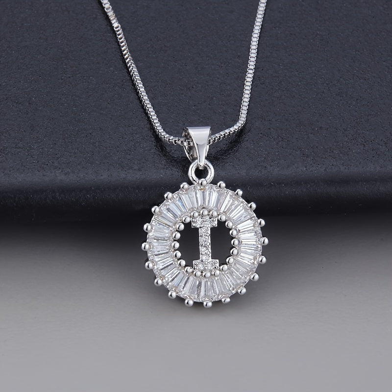 White gold necklace with initial "Z" and zirconia