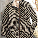 Quilted Jacket in Swirling Stripes