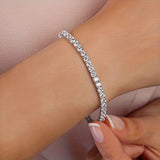 White Gold Tennis Bracelet with Crystals