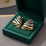 Zebra Triangle Stud Earrings