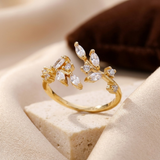 Open Leaf Gold Ring