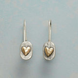 Vintage Gold Heart Inlay Earrings