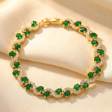 Halo Bracelet in Golden Emerald