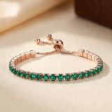 Adjustable Gold and Emerald Tennis Bracelet