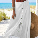 Syndy - Fluid Button Skirt