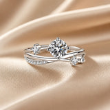White Gold Starry Sky Zirconium Ring
