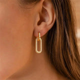 Retro geometric rhinestone earrings