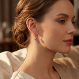 Amethyst and Rose Gold Earrings