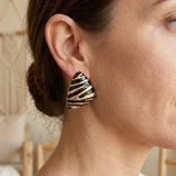 Zebra Triangle Stud Earrings
