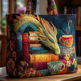 Handcrafted Bag - Dragon Reader with Books and Mugs