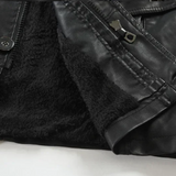 Elegant Long Leather Biker Jacket