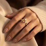 Open Leaf Gold Ring