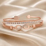 Collection of Bracelets with White Gold and Infinity Design
