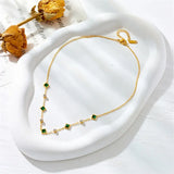 Emerald Gold Geometric Necklace