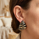 Zebra Triangle Stud Earrings