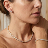 Stunning complete wedding set in clear round cubic zirconia