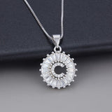 White gold necklace with initial "Z" and zirconia