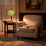 Lampe en forme d'éléphant avec vitraux