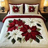 3-Piece Quilted Bed Set - Winter Lucky Clover