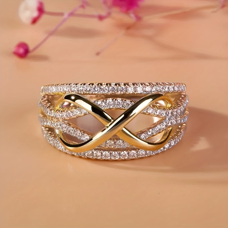 "Infinite" Ring in White Gold Plated Zirconium