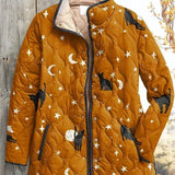Wibke™ | Quilted Jacket with Cats and Moons