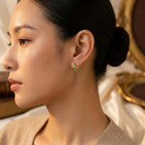 Emerald Gold Hoop Earrings