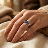 Gold Ring with Square-Cut Sapphire