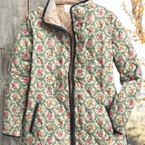 Quilted Jacket with Roses on Sage