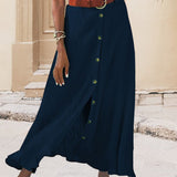 Syndy - Fluid Button Skirt