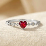 Gold and Ruby Heart-Shaped Ring