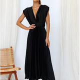 Selina | Sleeveless Dress with Pleats and Zip