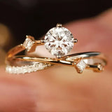 White Gold Starry Sky Zirconium Ring