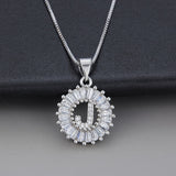 White gold necklace with initial "Z" and zirconia