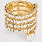 Heart-Shaped Zirconia Ring in Antique Gold