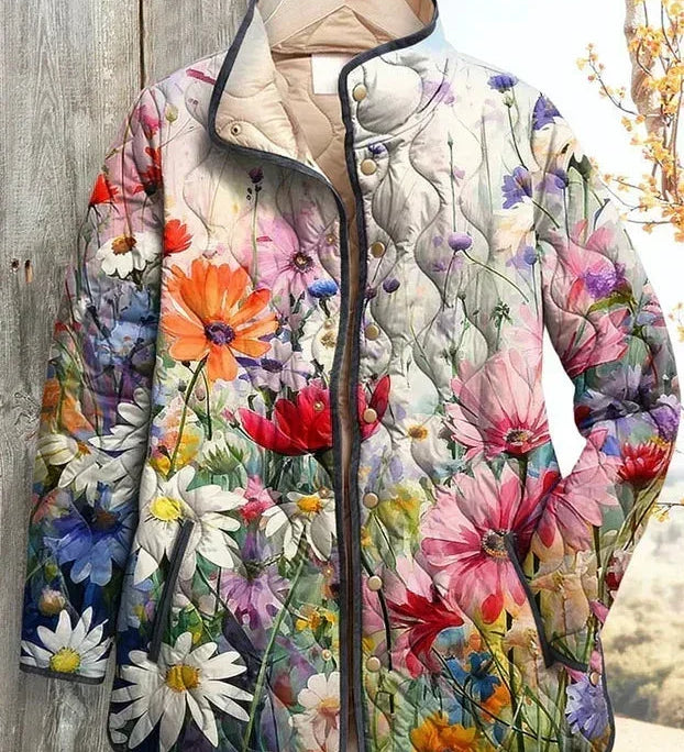 Quilted Jacket with Summer Meadow