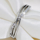 Day ring in zircon and white gold