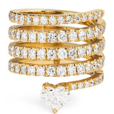 Heart-Shaped Zirconia Ring in Antique Gold