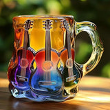 3D-Kunstbecher mit Gitarren