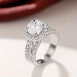 Halo Cushion Statement Ring