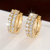 Vintage White Gold Earrings with Micro Zirconia