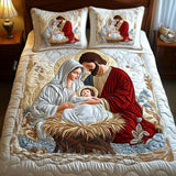 3-Piece Quilted Bedding Set - Santa's Magic