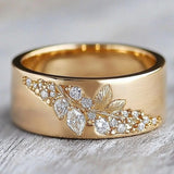 Zirconium Ring with Gold Leaf Inlay
