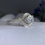 White Gold Ring with Moissanite and Split Band