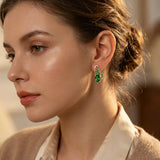 Gold and Emerald Drop Earrings